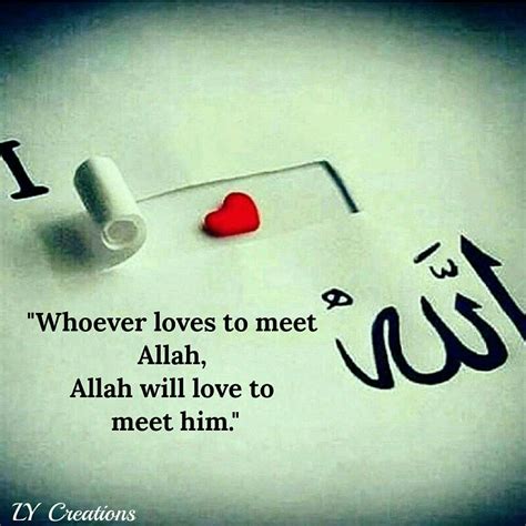 Whoever Loves To Meet Allah Allah Will Love To Meet Him Learn Islam Allah Love Islamic Quotes