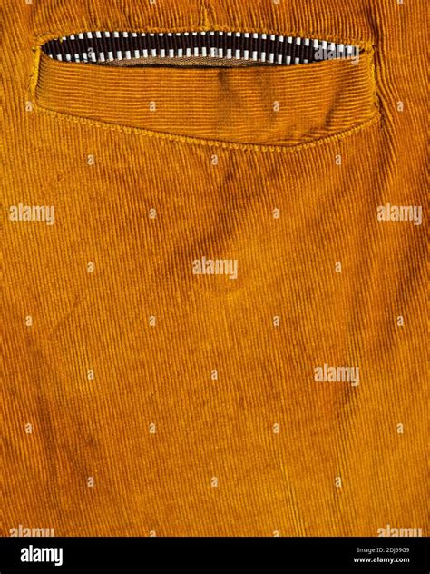 Texture Of Orange Corduroy Pants Rear Pocket Stock Photo Alamy