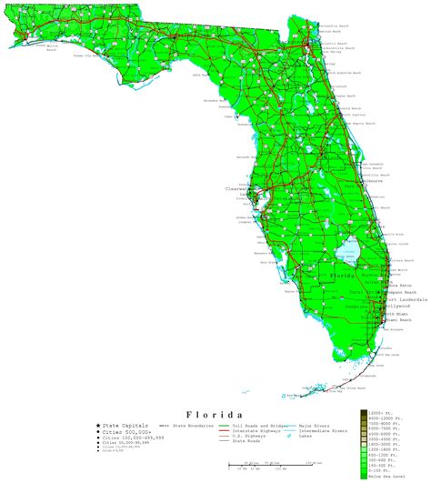 Florida Contour Map