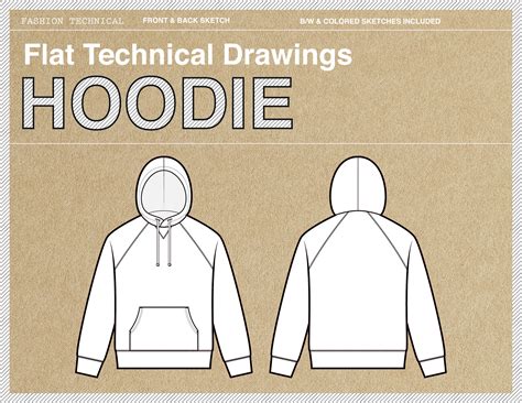 Hoodie Technical Drawing Fashion Vector Ph