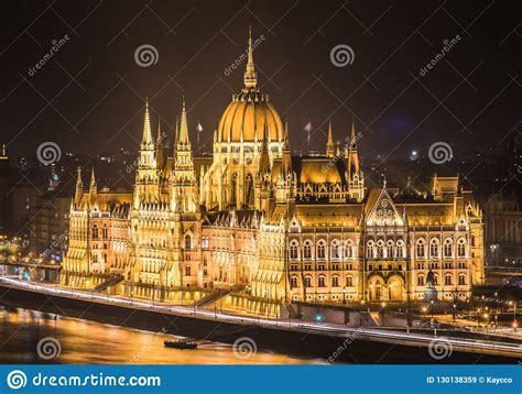 The hungarian parliament building, also known as the parliament of budapest, is one of the most colossal constructions in the city. Hungarian Parliament Building At Night Stock Image - Image ...