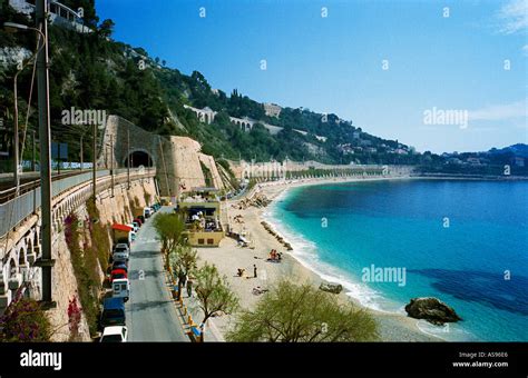 Villefranche Sur Mer The View Along The Coastline From The Railway