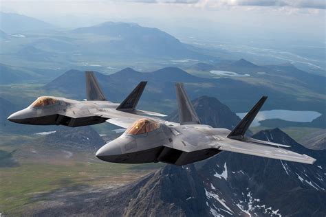 Air Force F 22 Raptors Fly In Formation During Training Over The Joint