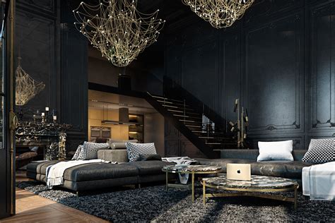 3 Living Spaces With Dark And Decadent Black Interiors