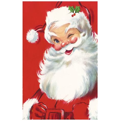 Winking 1950s Santa Claus Vintage Poster Etsy