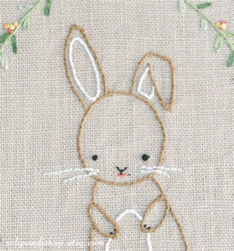 Little Bunny Hand Embroidery Pdf Pattern Instand Digital Download