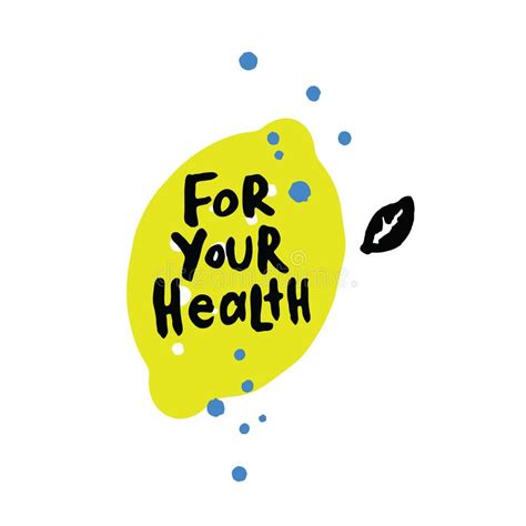 Stay Hydrated Hand Lettering With Illustration Of Lemon Stock
