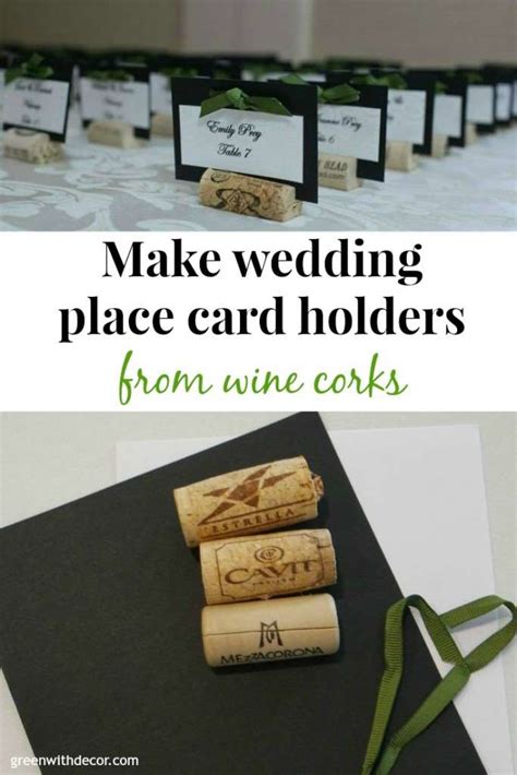 Diy Wedding Place Cards From Wine Corks Green With Decor