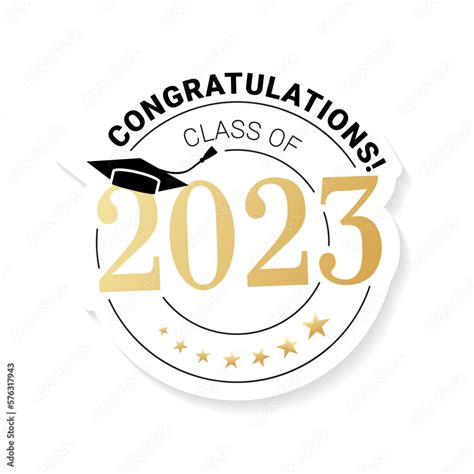 Vetor De Congratulations Graduates Of 2023 Icon With An Academic Cap
