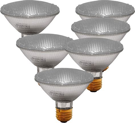 Sleeklighting Pack Of 6 Halogen Flood Light Bulbs 120 Volt Par30