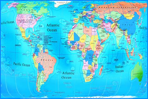 World Map With Countries Free Large Images