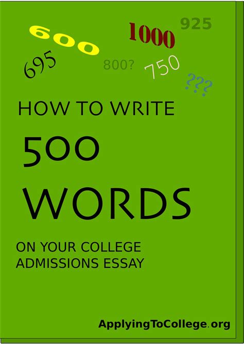 College Essay 500 Word Limit 5 Simple Ways To Pare It Down College