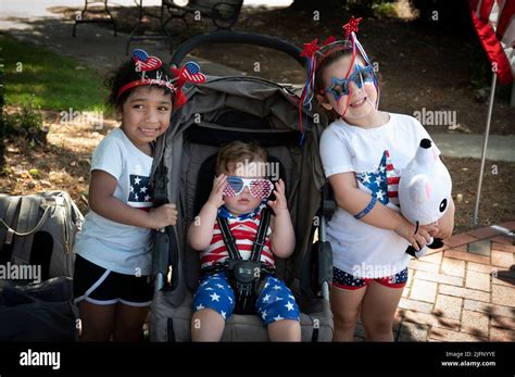 Kennesaw, Georgia, USA. 3rd July, 2022. Children and their parents from