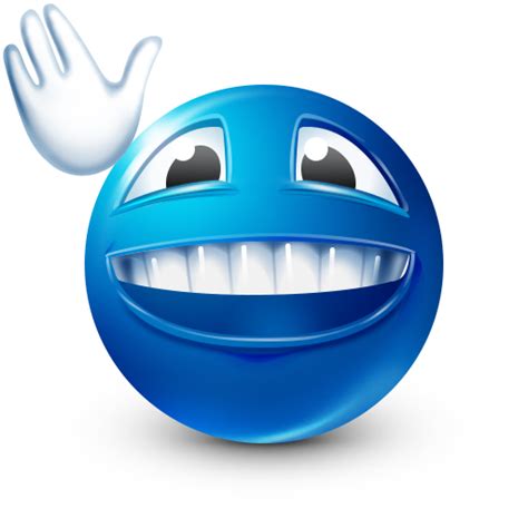 Waving Hello Blue Emoji Funny Emoji Faces Funny Emoji