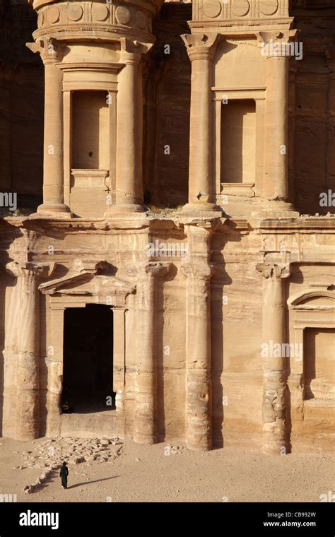 The Door Of El Deir Or Monastery Petra Jordan Stock Photo Alamy