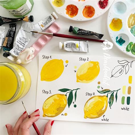 Lemon Gouache Tutorial 🍋☺️ Hope Its Helpful🥰 Have A Lovely Day 🏻