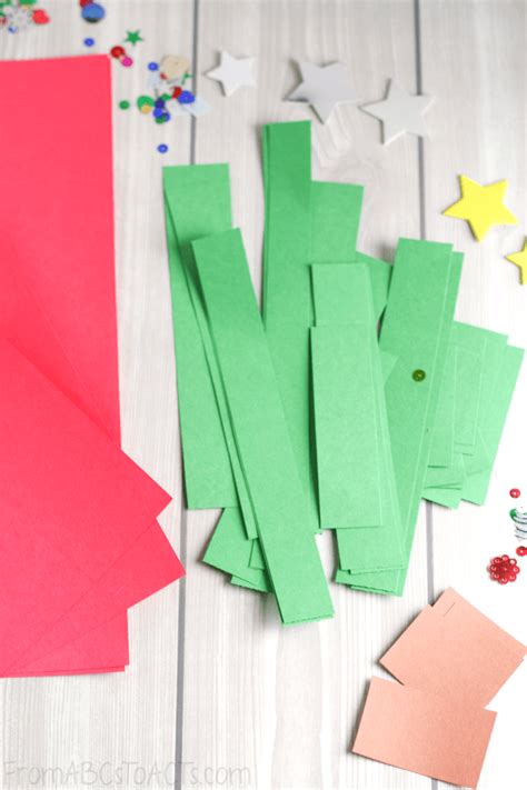 Easy Paper Strip Christmas Tree Craft For Preschoolers From Abcs To