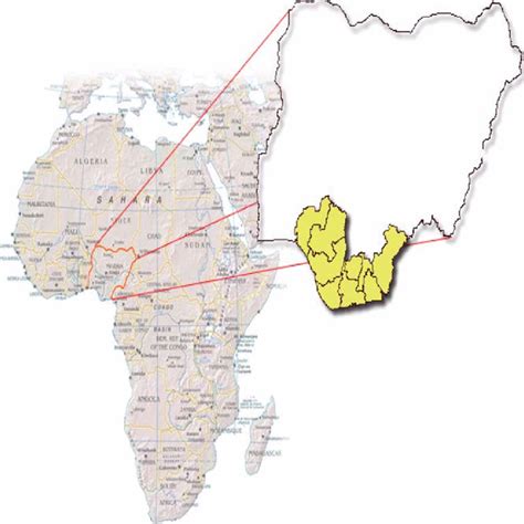 Map Of Africa And Nigeria Showing The Niger Delta Region Of Nigeria 4 Download Scientific Diagram