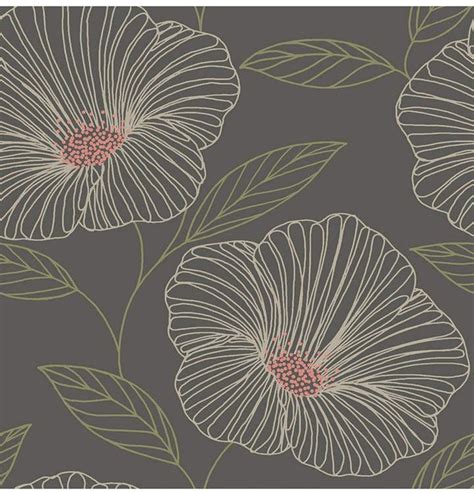 Brewster Home Fashions Mythic Floral Wallpaper 396 Grey Floral