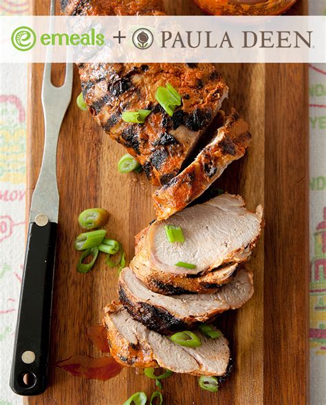 Add the pork chops, and cook for 10 minutes, turning occasionally. Paula Deen's Grilled Pork Tenderloin | The eMeals Blog