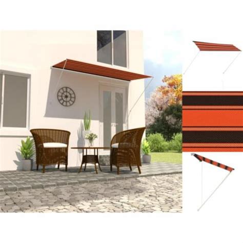 Einziehbare Markise 300×150 Cm Orange Und Braun Balkon Terrasse 8719883794570 Ebay