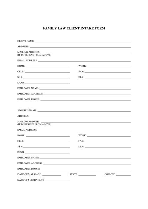 New client intake form law office. FREE 10+ Family Intake Forms in PDF | MS Word | Excel
