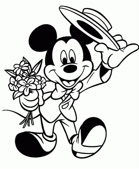 Mickey Mouse Valentines Coloring Pages Coloring Home