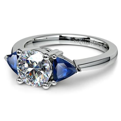 Trillion Cut Sapphire Engagement Ring Setting In White Gold