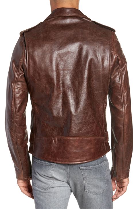 Куртка schott oversized puffer jacket nebraska red. Schott Nyc Waxy Cowhide Leather Motorcycle Jacket in Brown ...