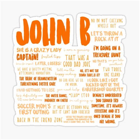 John B Outer Banks Quotes Sticker For Sale By Mutualletters Redbubble