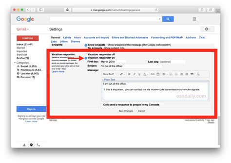 How To Set An Automatic Vacation Responder In Gmail