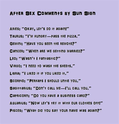 After Ments By Sun Sign Sexy Sun Signs Pinterest After Sex Sun And Comment