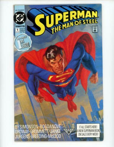 Superman Man Of Steel 1 Comic Book 1991 Vf Jon Bogdanove Dc Comics Ebay