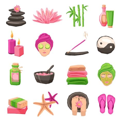 Conjunto De Iconos De Spa Vector Gratis