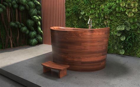 aquatica true ofuro duo wooden freestanding japanese soaking bathtub ofuro freestandingbathtub