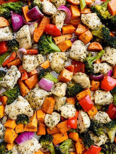 Bake in your preheated oven for 20 minutes, tossing once. Garlic Herb Chicken & Sweet Potato Sheet Pan Meal Prep ...