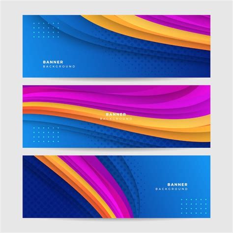 Premium Vector Abstract Blue Orange Purple Banner Design Template