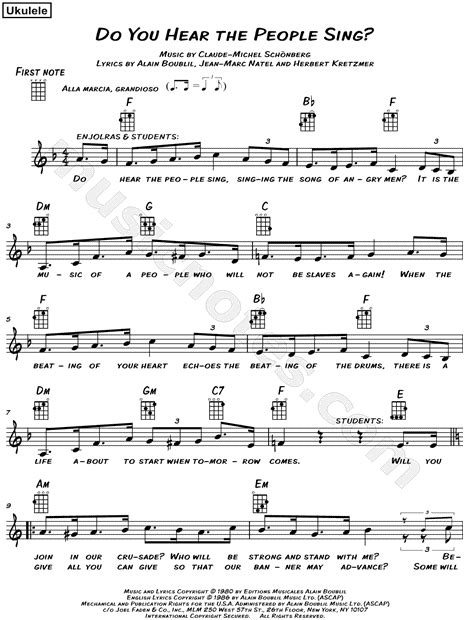 It is the music of the people who will not be slaves again! "Do You Hear the People Sing?" from 'Les Misérables' Sheet ...