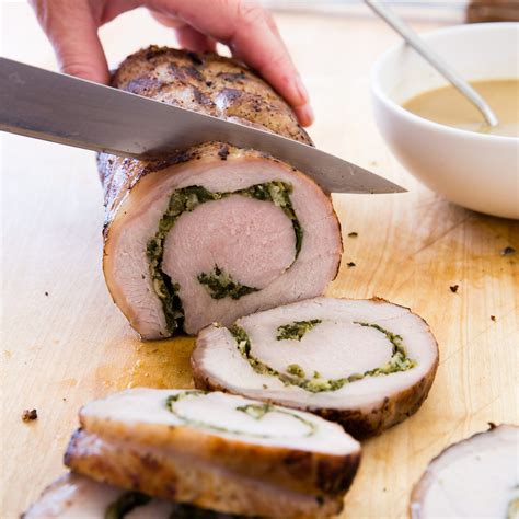 In the past few decades, pork has become a progressively more lean and even tender loin cuts can end up tasting dry and flavorless. Herb-Stuffed Pork Loin | Recipe | Pork loin recipes, Pork ...