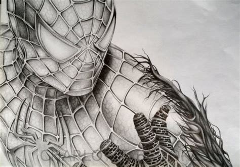 In each step of this drawing guide, newly added lines. Spider-Man Pencil Drawing Portrait Print