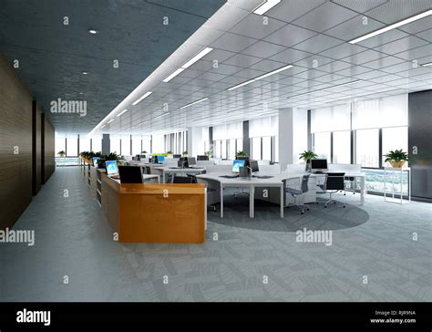 3d Render Modern Office Interior Stock Photo Alamy
