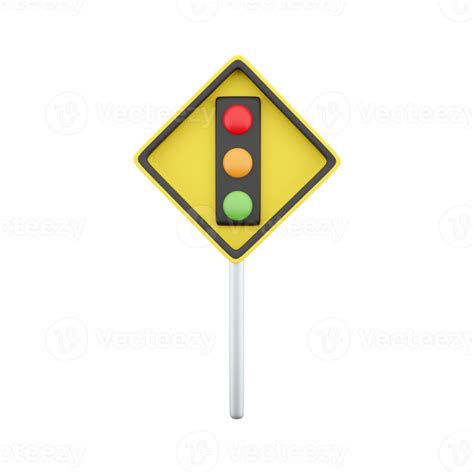 3d Render Traffic Signal Symbol Sign Stop Ahead Signs Traffic Light