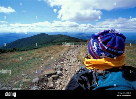 Hiking Mt Moosilauke Appalachian Trail Looking Towards South Peak White