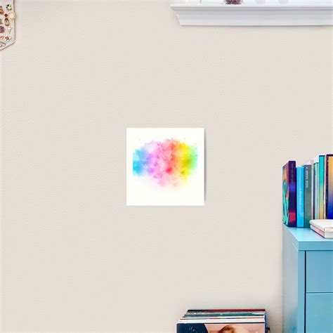 Rainbow Abstract Artistic Watercolor Splash Background Art Print For