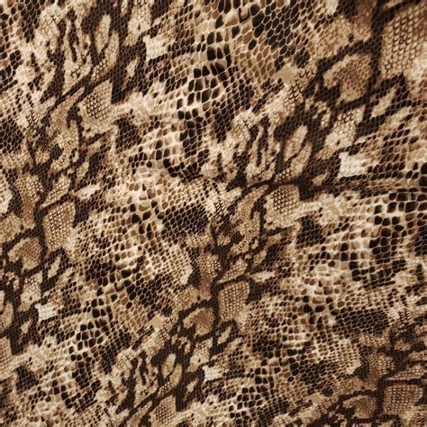 Brown Snakeskin Stretch Lycra Fabric 58 By The Yard Etsy