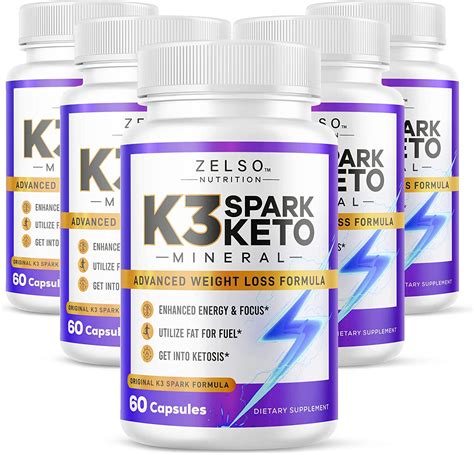 5 Pack K3 Spark Mineral Pills By Zelso Nutrition Advanced K3spark Pill Formula For Men And
