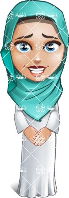 Cute Muslim Girl Cartoon Vector Character Aka Aida The Graceful