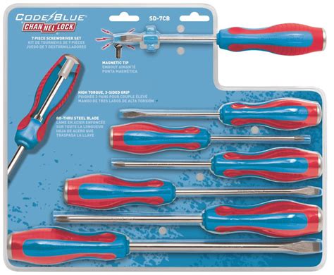 Channellock 7 Piece Code Blue Screwdriver Set Tools Hand Tools