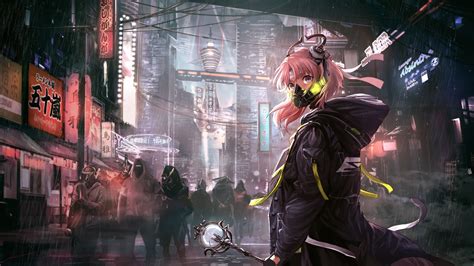 Tons of awesome purple anime 4k wallpapers to download for free. Anime, Girl, Mask, Cyberpunk, Sci-fi, 4k, - Anime Girl ...