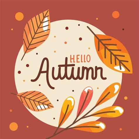 Hello Autumn Lettering 10350610 Vector Art At Vecteezy